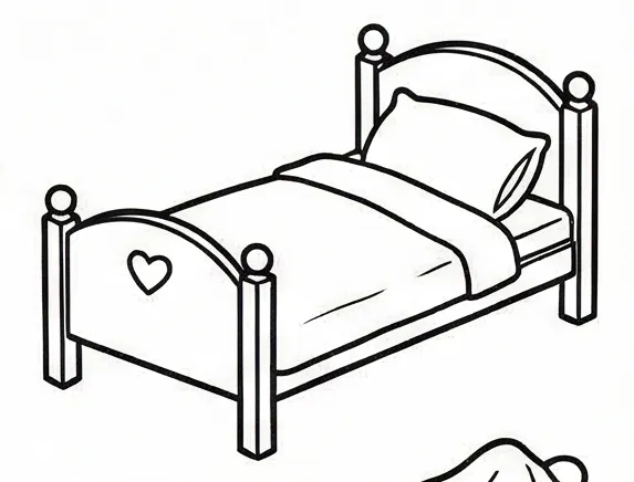 a bed with a pillow and a pillow on it.webp
